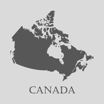 Gray Canada map - vector illustration