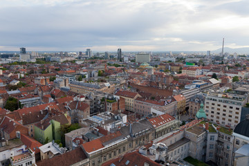 Fototapeta na wymiar Panoramic view of Zagreb's Lower Town