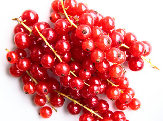 closeup of a bunch of delicate and fresh redcurrants