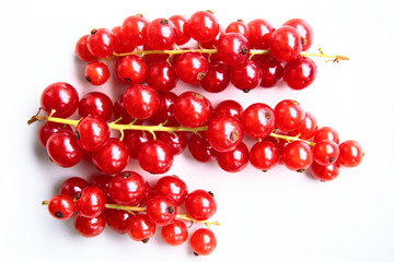 closeup of a bunch of delicate and fresh redcurrants