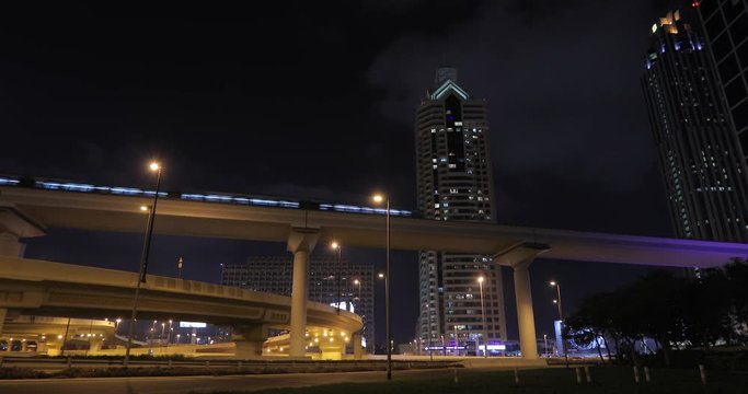 night Dubai Metro