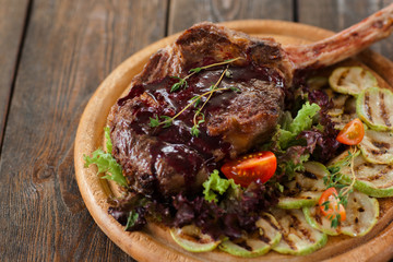 Food Pork Grilled Rib Bone Vegetable Bbq Cuisine Cooking Meat Concept