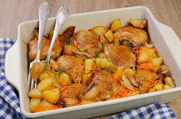 roast chicken with potatoes