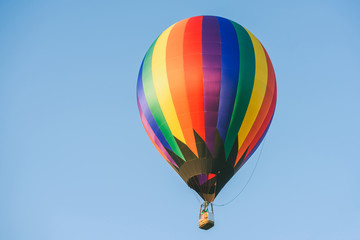 Fototapeta na wymiar Colorful air balloon with beautiful sky