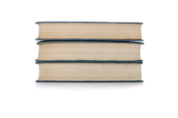 Stack of books isolated the white background