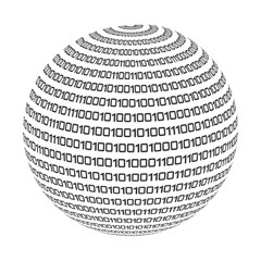 sphere circle binary code icon
