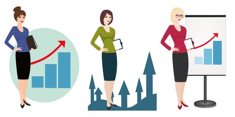 Illustration of a qualified Manager on a white background