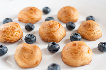 profiteroles with blueberries
