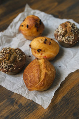 Homemade salty muffins, also called proja pie