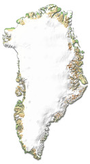 Relief map of Greenland - 3D-Rendering