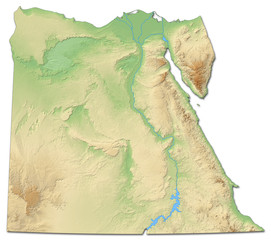 Relief map of Egypt - 3D-Rendering