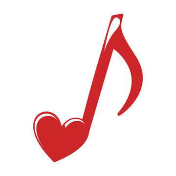 Music Note Heart Love Icon