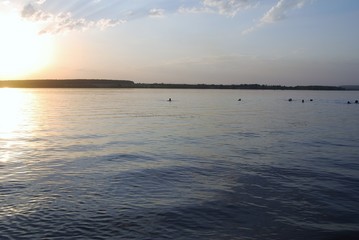 sunset on the lake