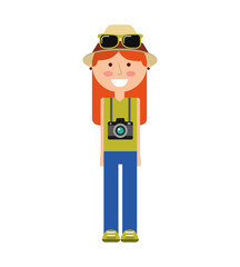 tourist man traveler icon