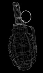 Single grenade with copy space