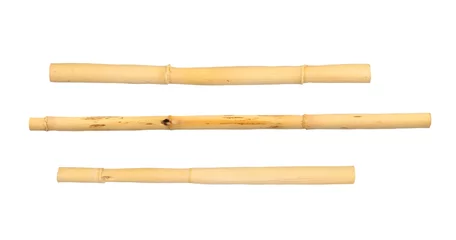 Afwasbaar Fotobehang Bamboe bamboo sticks isolated on white