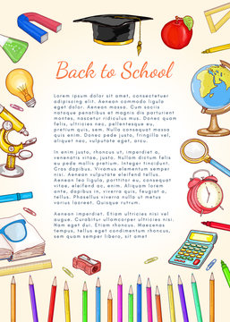 Education banner back to school template school tools