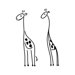 Two abstract giraffe