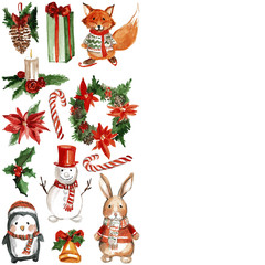 Fototapeta premium Merry Chrismtas Holly Jolly