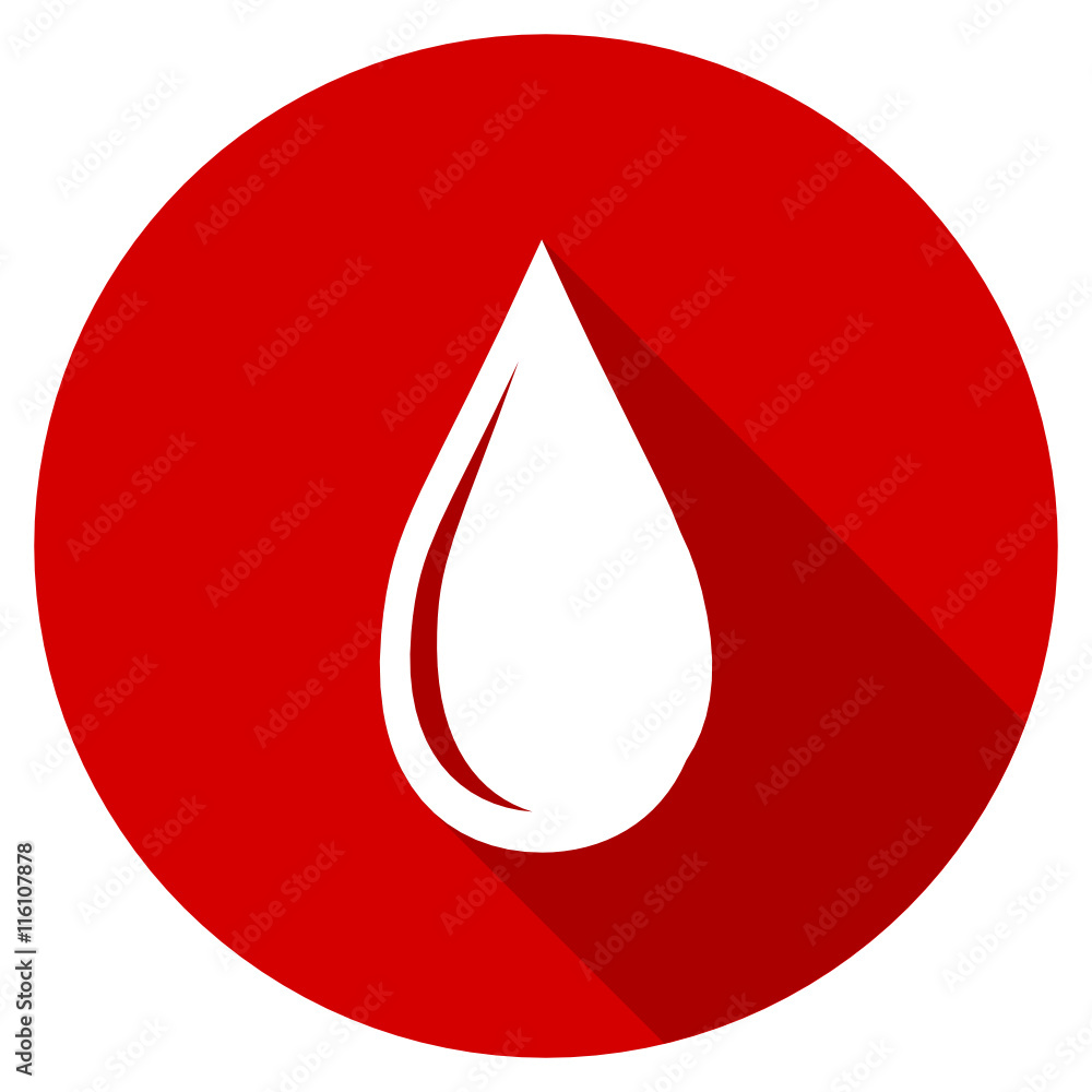 Poster flat design red round water vector icon