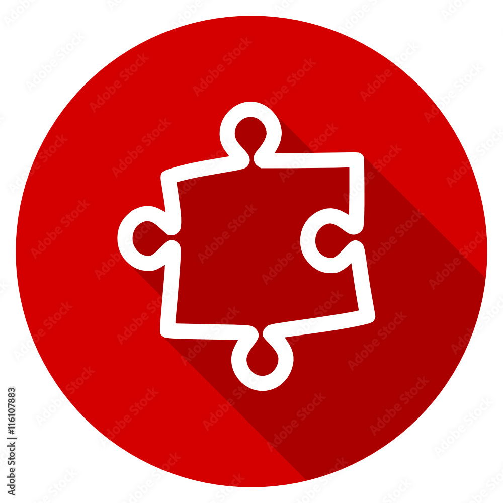Poster Flat design red round puzzle vector icon