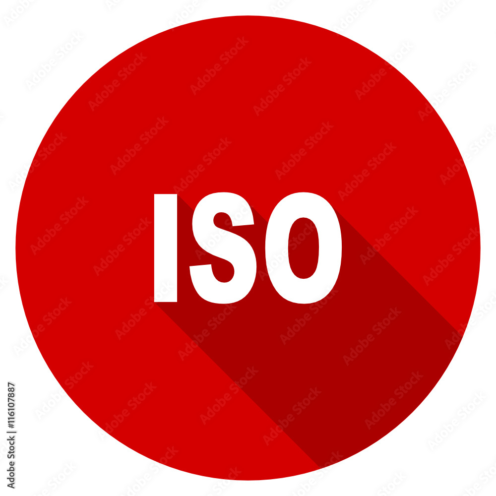Poster Flat design red round iso vector icon