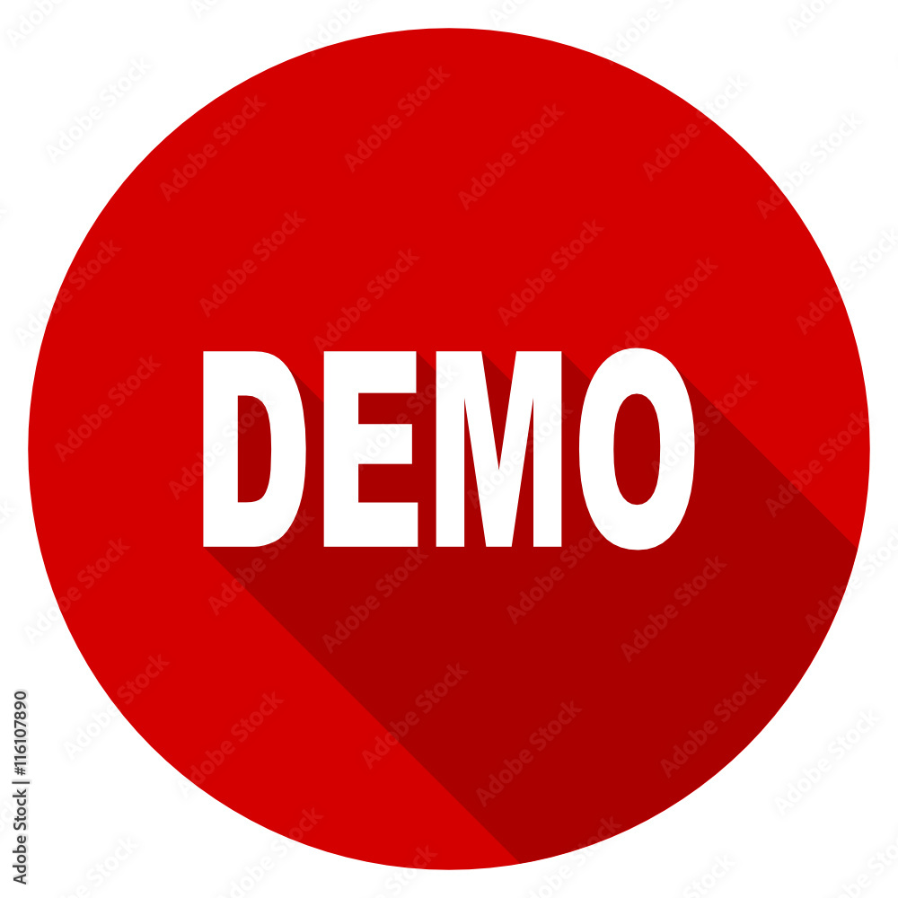 Poster Flat design red round demo vector icon