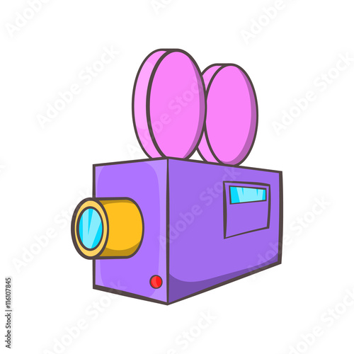 "Camcorder icon in cartoon style isolated on white background. Video
