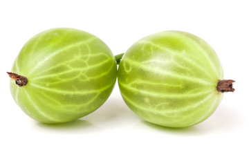 two gooseberry isolated on white background close-up macro