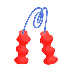 Skipping rope icon in cartoon style isolated on white background. Equipment symbol