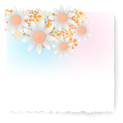 Slip of paper and different flowers