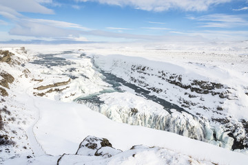 Fototapeta na wymiar Gullfoss waterfall in winter, Iceland