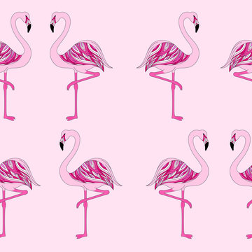 seamless pink flamingo