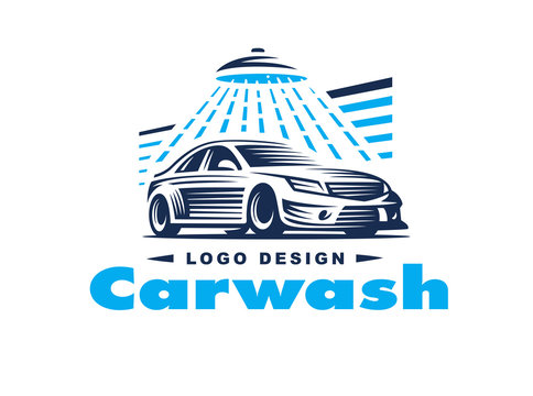 Logo car wash on light background.