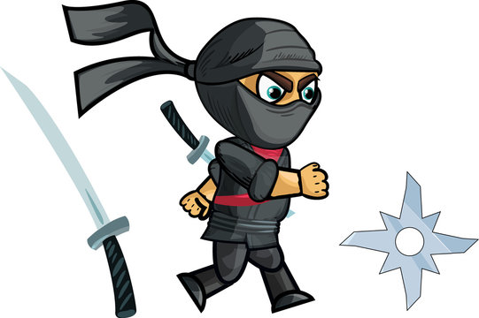 Running Ninja Game Sprite.vector illustration