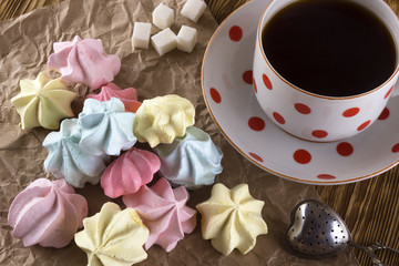 Meringue Cookies and cup of tea