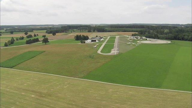 Flight Approach And Landing At Pfaffenhofen Airfield
