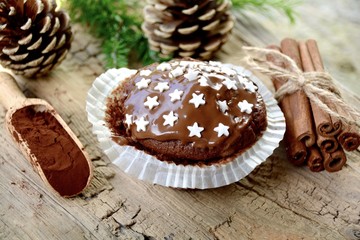 Grußkarte - Weihnachten backen - Weihnachtliche Schokoladenmuffins - Muffins - Weihnachtskarte