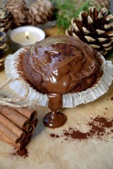 Grußkarte - Weihnachtliche Schokoladenmuffins - Muffins