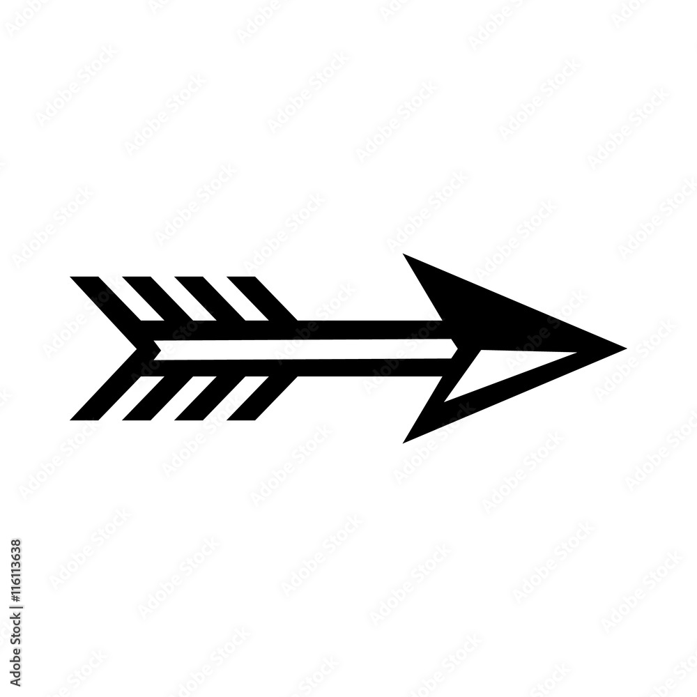 Poster arrow for archery icon in simple style isolated on white background