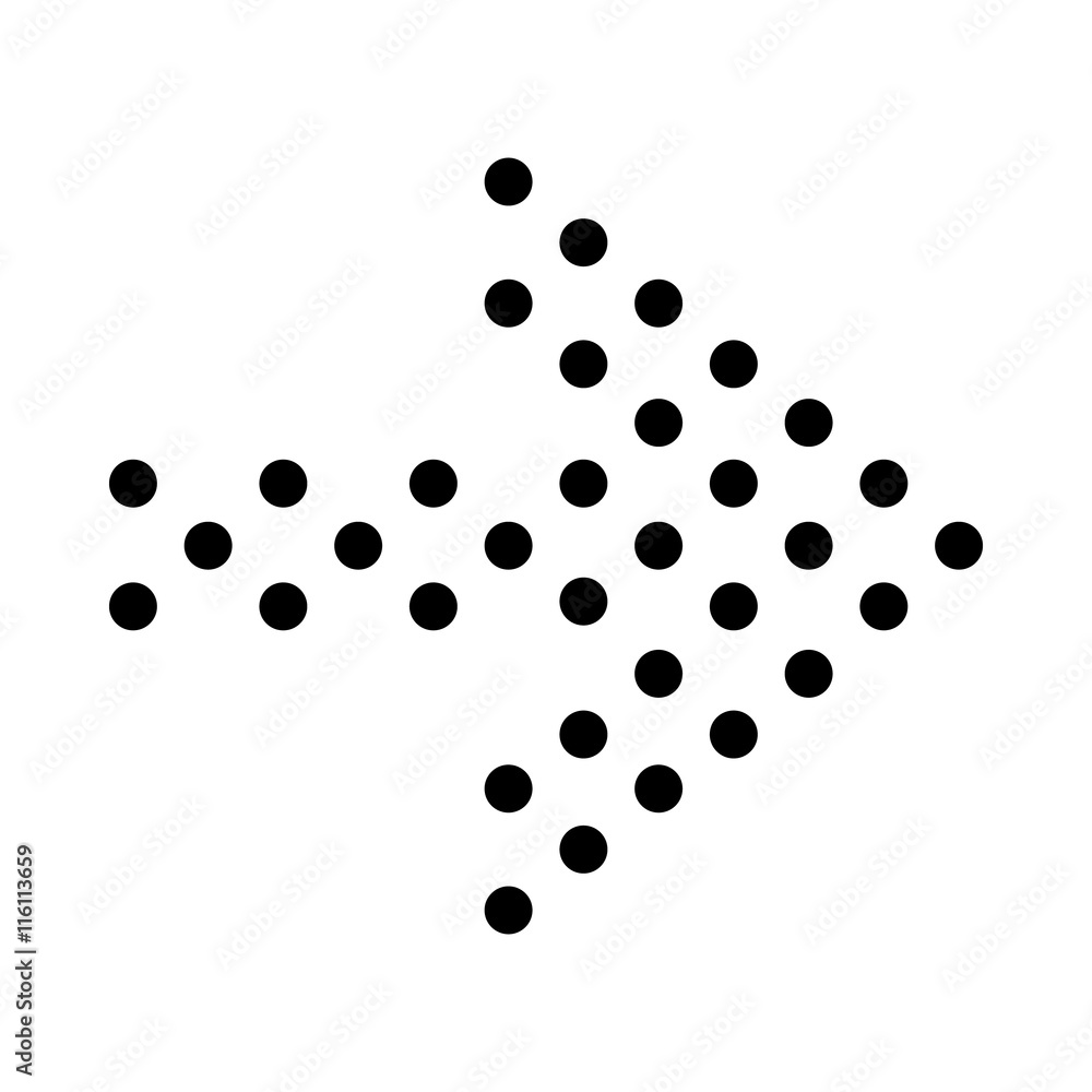 Poster small dots right arrow icon in simple style isolated on white background