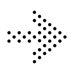 Small dots right arrow icon in simple style isolated on white background
