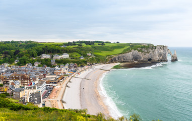 View to Etretat, France from above