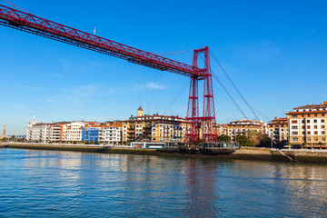 The Bizkaia suspension bridge in Portugalete, Spain