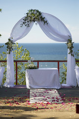wedding arch with sea view