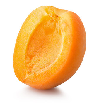 half of apricot isolated on the white backhround
