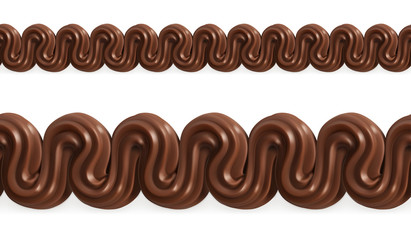 Chocolate whipped cream, vector seamless pattern mesh