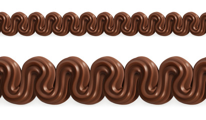 Chocolate whipped cream, vector seamless pattern mesh