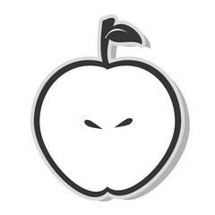 Delicious and fresh apple fruit, isolated flat icon design vector illustration.