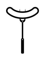 sausage in fork isolated icon design, vector illustration  graphic 